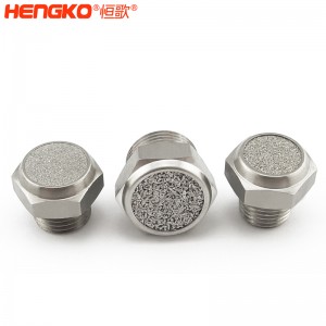 廠家直銷(xiāo)316不銹鋼燒結(jié)消聲器耐高溫降噪，粉末燒結(jié)氣動(dòng)元件可按需定制
