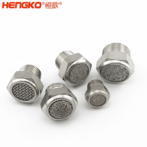 不銹鋼粉末/絲網(wǎng)燒結(jié)平頭消音器_降噪氣動(dòng)消聲器