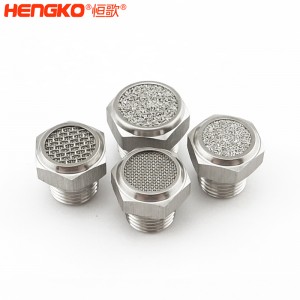 廠家直銷(xiāo)316不銹鋼燒結(jié)消聲器耐高溫降噪，粉末燒結(jié)氣動(dòng)元件可按需定制