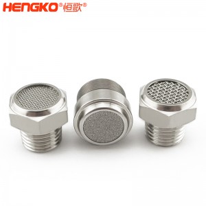 不銹鋼粉末/絲網(wǎng)燒結(jié)平頭消音器_降噪氣動(dòng)消聲器