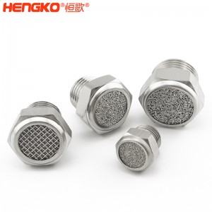 廠家直銷(xiāo)316不銹鋼燒結(jié)消聲器耐高溫降噪，粉末燒結(jié)氣動(dòng)元件可按需定制